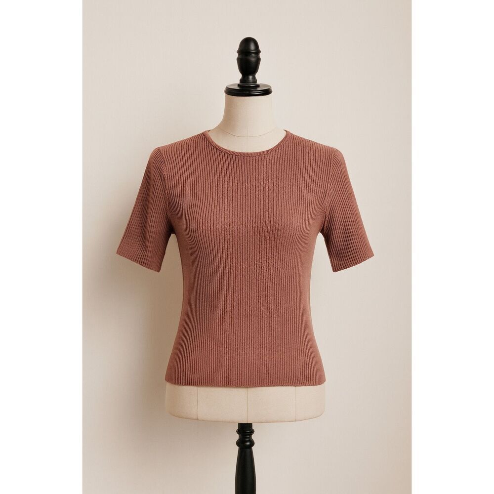 Vintage Travis Ayers 100% Silk Ribbed Top – Size 8